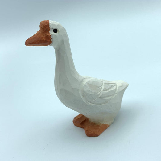 by Unbranded Hand Carved Wood Wooden Goose Figurine Wood Sculpture woodcarving Wood Collectibles