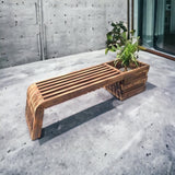 6ft Outdoor Bench with flowerbed Handmade stained and finished