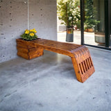 6ft Outdoor Bench with flowerbed Handmade stained and finished