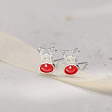 Reindeer  Sterling silver Stud earrings, Christmas gift includes gift box c02