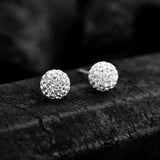 Sparkling Sterling silver Stud earrings, gift includes gift box D01