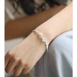 US Seller Real S925 Sterling Silver plated Bracelet Bangle Christmas gift with box B04