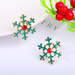 Snow Sterling silver Stud earrings, Christmas gift includes gift box C09