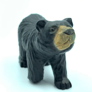 YEEYAYA Black Bear 5” Wood sculpture Hand Carved Wood Figurine Christmas gift Wood Statue Room Decor home Decor wild animals Zoo animals