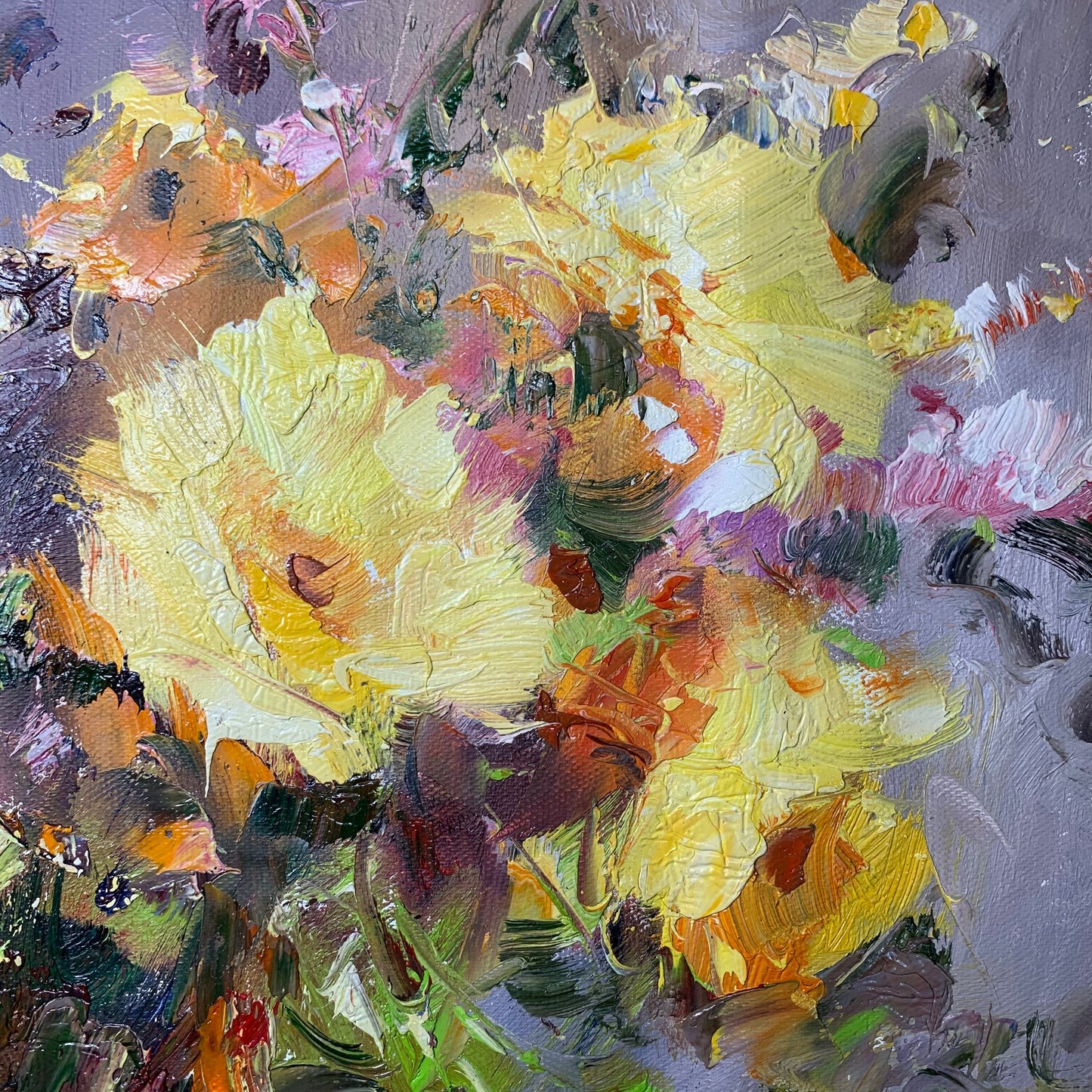 100% hand-painted flowers 20×24in Handmade oil paintings