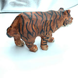 Hand Carved Wood Wooden Tiger   Figurine