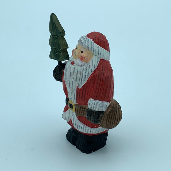 woodcarving Hand Carved Wood Wooden Santa Claus Figurine Merry Christmas gift