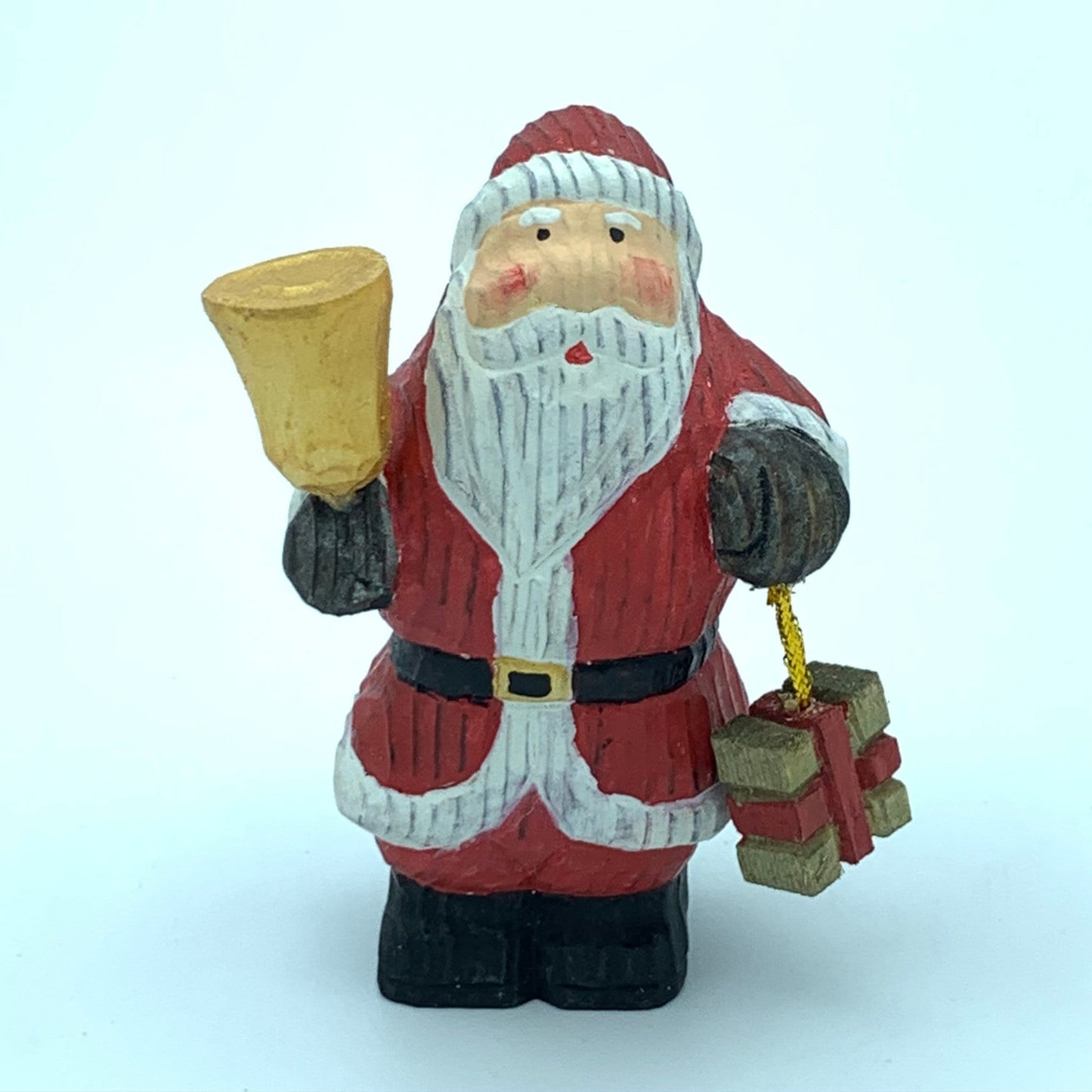 Hand Carved Wood Wooden Santa Claus Figurine Merry Christmas gift