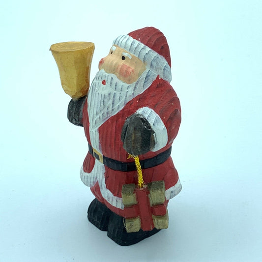 Hand Carved Wood Wooden Santa Claus Figurine Merry Christmas gift