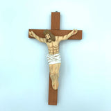 Wood sculpture Crucifix  Figurines Religious articles woodcarving Hand Carved Wood Wooden  Crucifix  Figurines Merry Christmas gift
