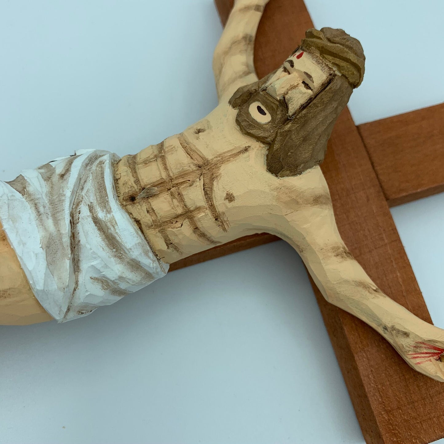 Hand Carved Wood Wooden  Crucifix  Figurines Merry Christmas gift