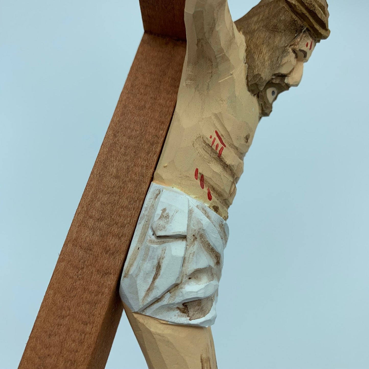 Hand Carved Wood Wooden  Crucifix  Figurines Merry Christmas gift