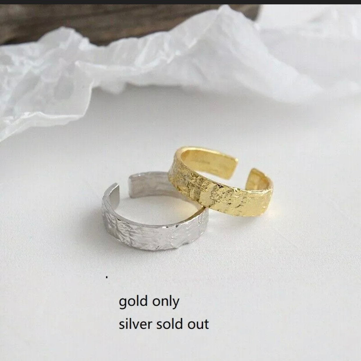 Rings 925 sterling silver plated 18k gold Christmas gif A05