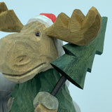 YEEYAYA bull elk woodcarving Stag Buck deer Wood collectibles hand made wood Figurines reindeer Figurine Merry Christmas gift