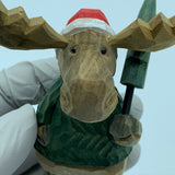 YEEYAYA bull elk  Stag Buck deer Hand Carved Wood sculpture Wood collectibles hand made wood Figurines reindeer Figurine Merry Christmas gift