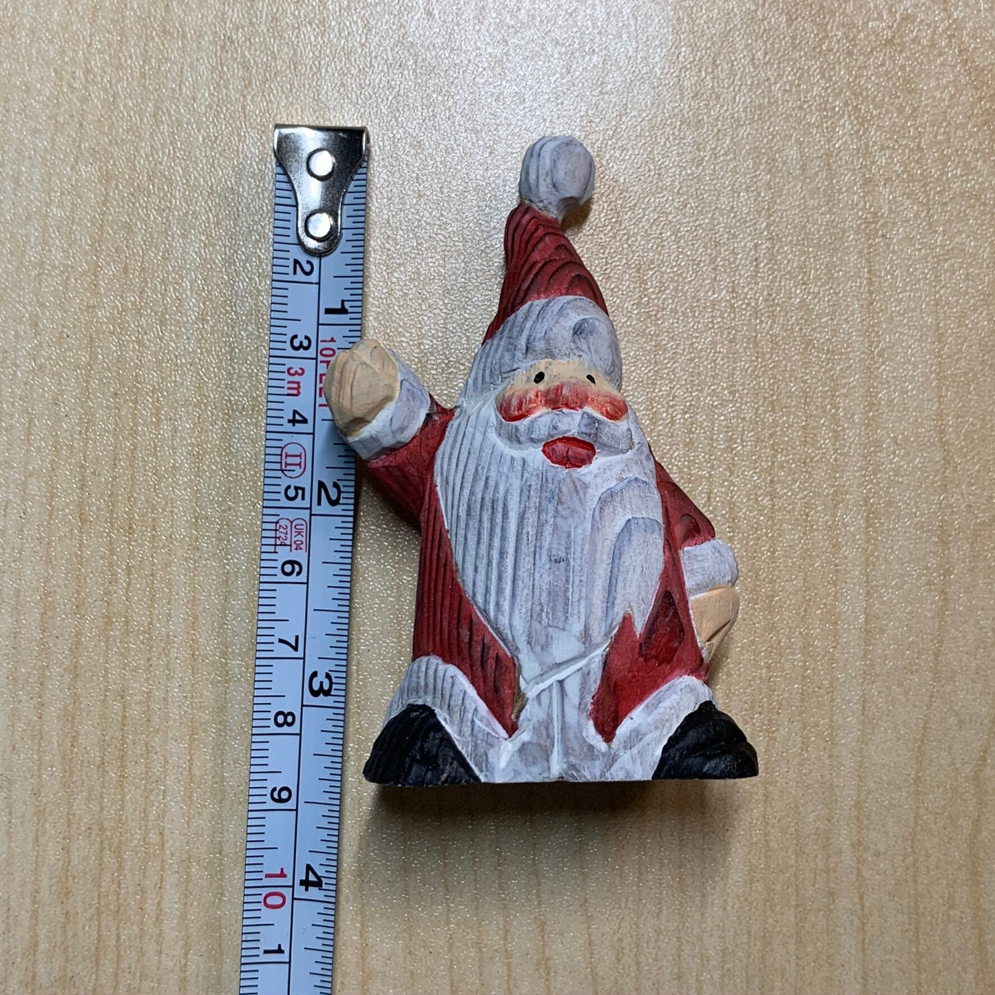 YEEYAYA Santa hi Wood sculpture Hand Carved Wood Wooden Santa Claus Figurine Wood Statue Room Decor home Decor Merry Christmas gift