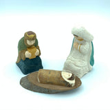 3PCS Hand Carved Religious articles Wood Wooden Nativity Set Figurine Merry Christmas gift
