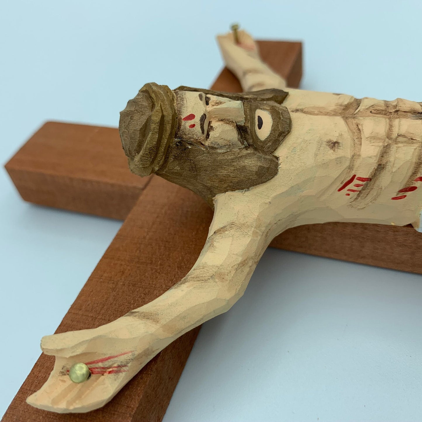 Hand Carved Wood Wooden  Crucifix  Figurines Merry Christmas gift