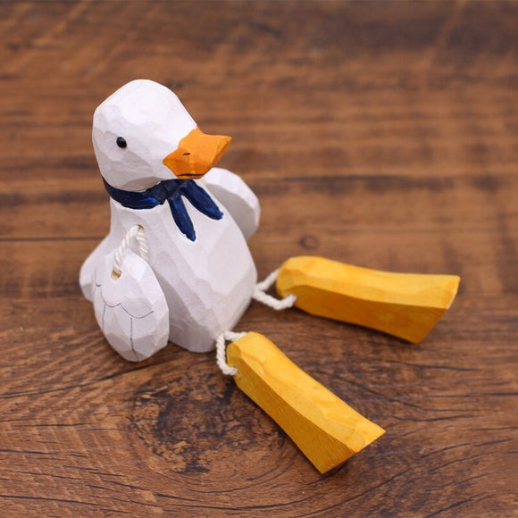 Hand Carved Wood Wooden Duck Figurine