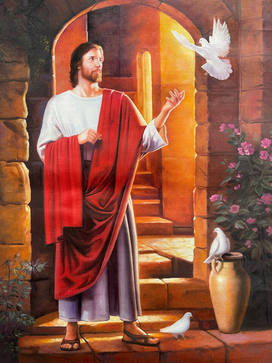 100% hand-painted 36in x24in Jesus oil paintings