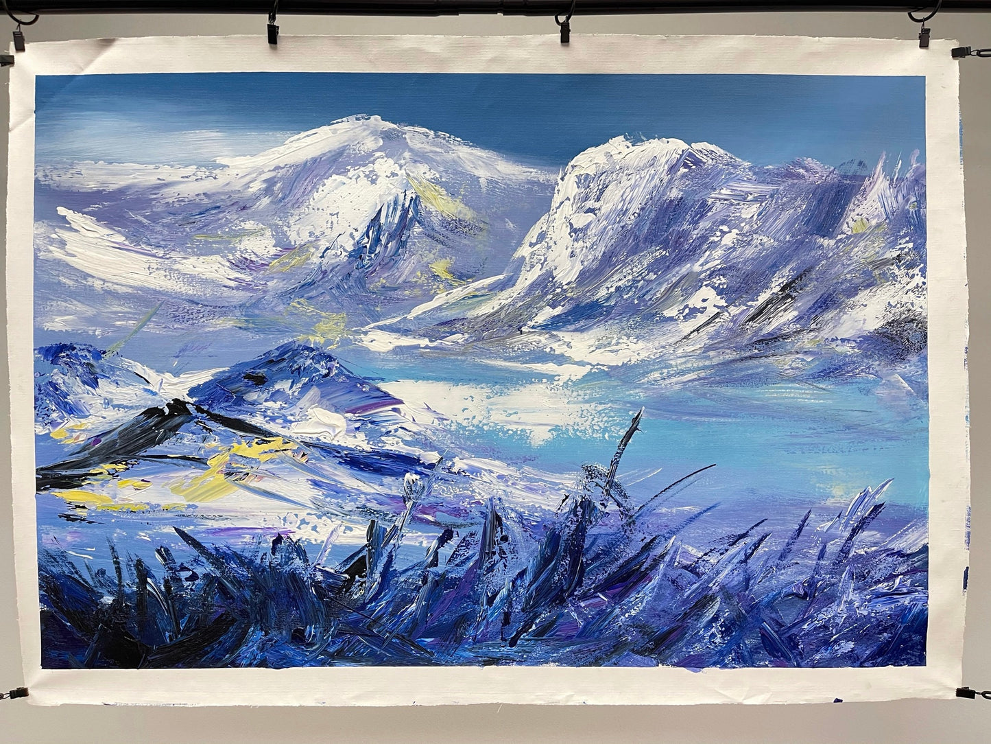 100% hand-painted 36in x24in Snow mountain oil paintings