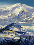 100% hand-painted 36in x24in Snow mountain oil paintings