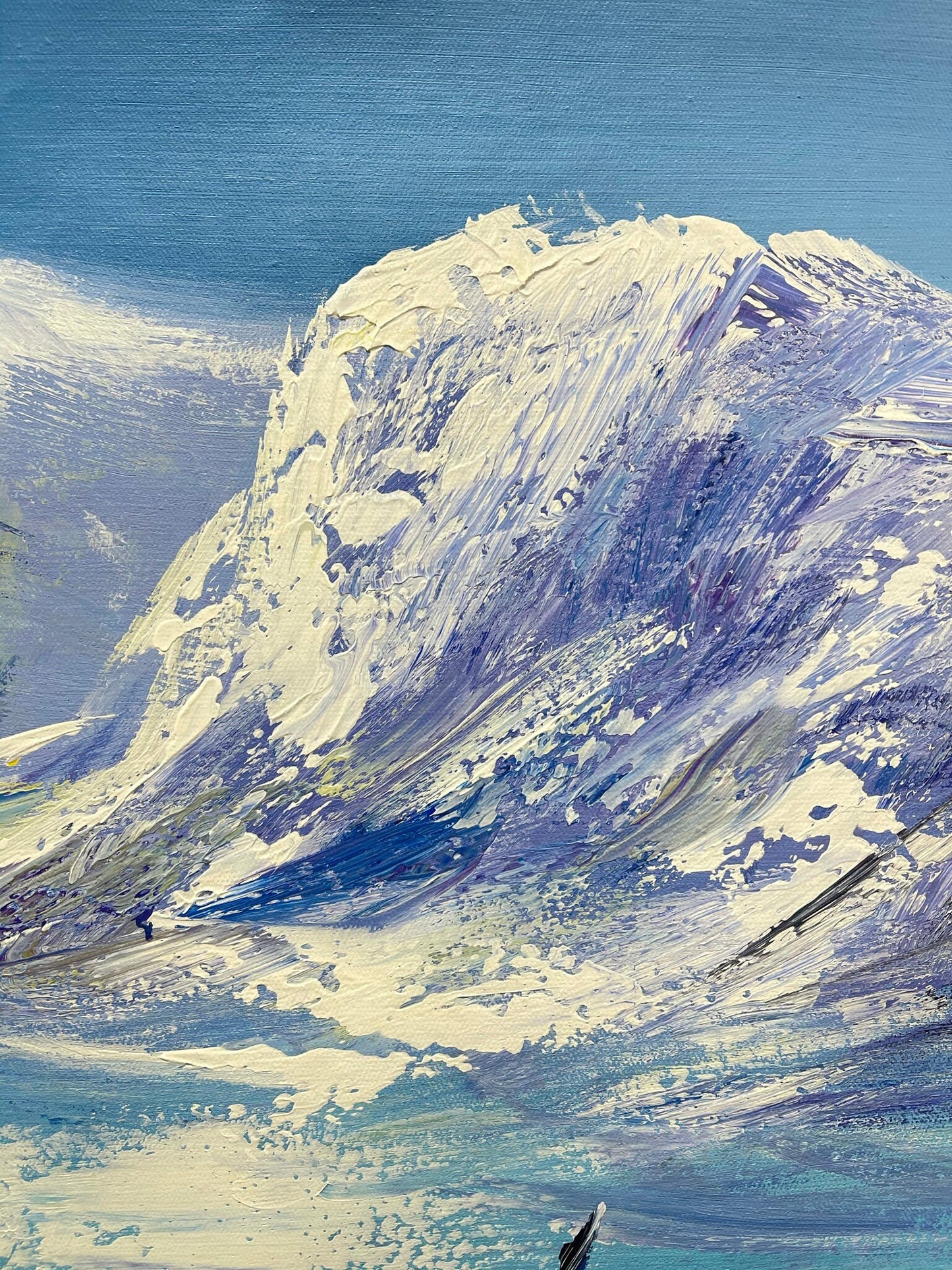 100% hand-painted 36in x24in Snow mountain oil paintings