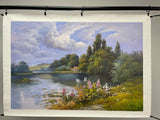 100% hand-painted Spring scenery 36x24 inch oil paintings The classical field