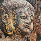 100% hand-painted Buddhism Buddha statue 39x39 inch oil paintings The classical field