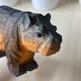 Hippo Hand Carved Wood sculpture Home decor Wood statue Wood figurines room decor