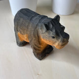 Hippo Hand Carved Wood sculpture Home decor Wood statue Wood figurines room decor