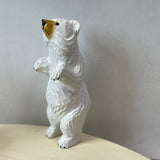 YEEYAYA white Bear 5” Wood sculpture Hand Carved Wood Figurine Christmas gift Wood Statue Room Decor home Decor wild animals Zoo animals