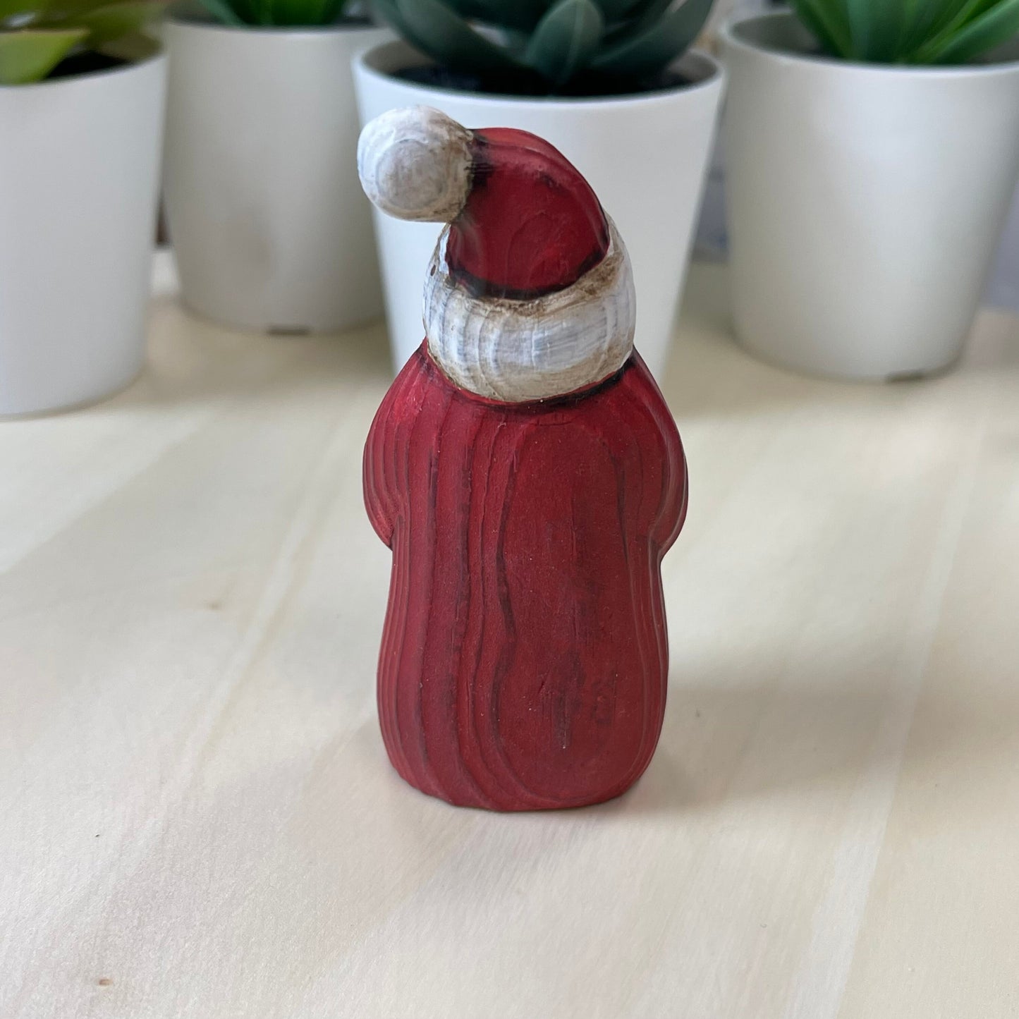 YEEYAYA Wood sculpture Hand Carved Wood Wooden Santa Claus Figurine Christmas gift Wood Statue Room Decor home Decor