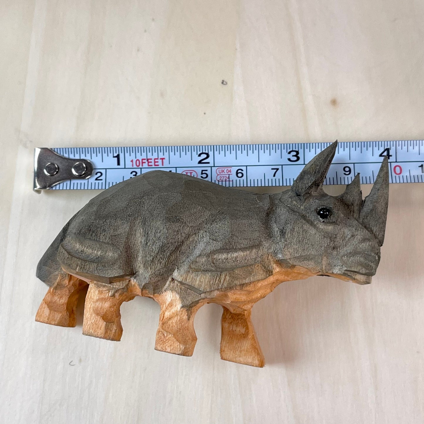 YEEYAYA Wood Rhino Wood sculpture Home decor Wood statue Wood figurines room decor Hand Carved