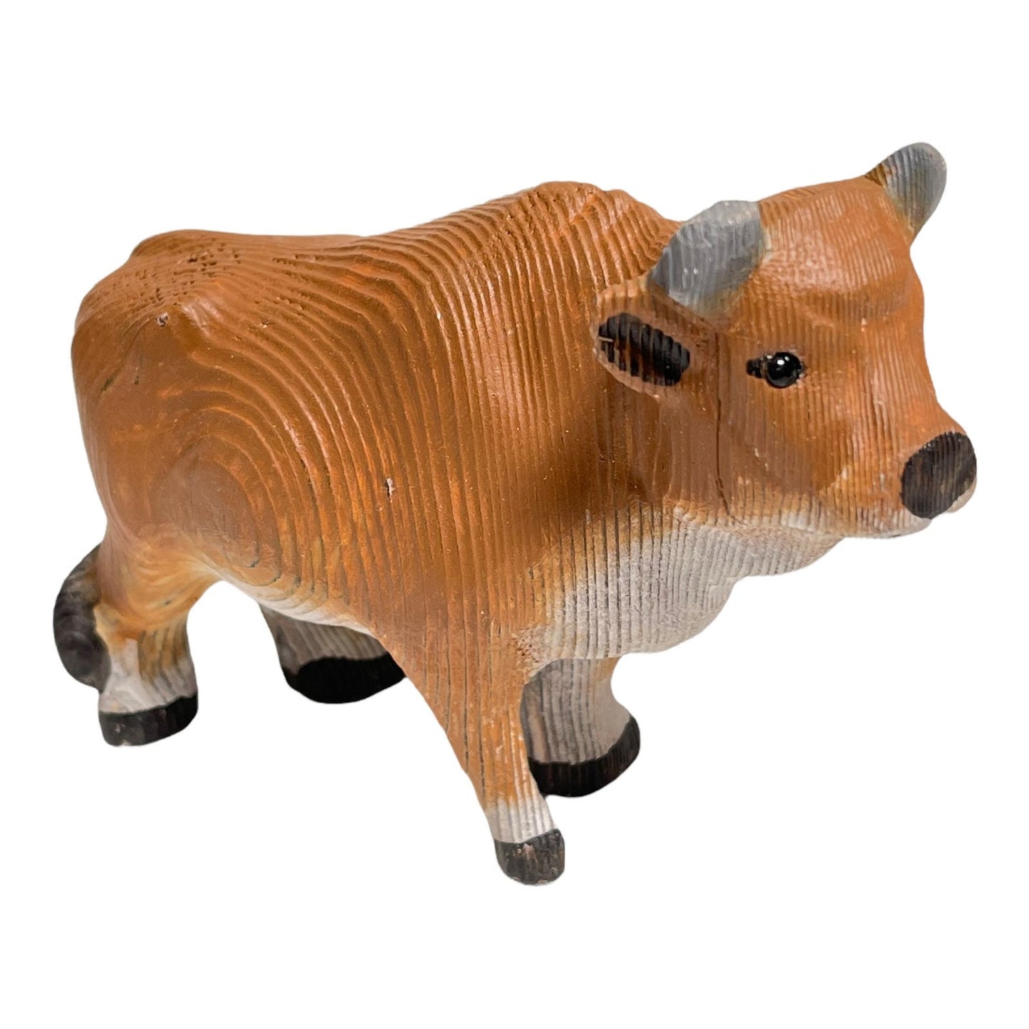 YEEYAYA Wood OX Wood sculpture Home decor Wood statue Wood figurines room decor Hand Carved farm animals