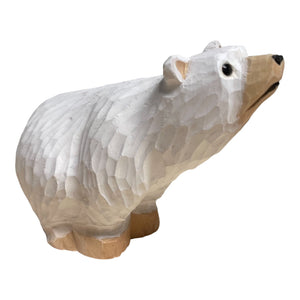 YEEYAYA Wood polar bear Wood sculpture Home decor Wood statue Wood figurines room decor Hand Carved wild animals