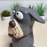 YEEYAYA a dazed dog Wood Dog puppy Wood sculpture Home decor Wood statue Wood figurines room decor Hand Carved