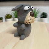 YEEYAYA a dazed dog Wood Dog puppy Wood sculpture Home decor Wood statue Wood figurines room decor Hand Carved