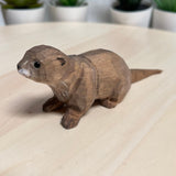 YEEYAYA Wood otter Wood sculpture Home decor Wood statue Wood figurines room decor Hand Carved wild animals