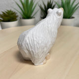 YEEYAYA Wood polar bear Wood sculpture Home decor Wood statue Wood figurines room decor Hand Carved wild animals