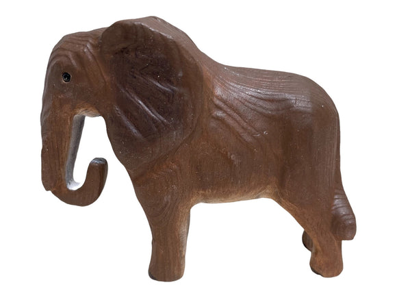 YEEYAYA 6‘’ Elephant Hand Carved Wood sculpture Home decor Wood statue Wood figurines room decor