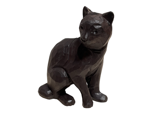 YEEYAYA Cat kitten Kitty Wood sculpture Home decor Wood statue Wood figurines room decor