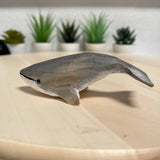 YEEYAYA Grey whale 4.2 inch Wood sculpture Hand Carved Wood Wooden whale Figurine woodcarving home decor room decor marine life
