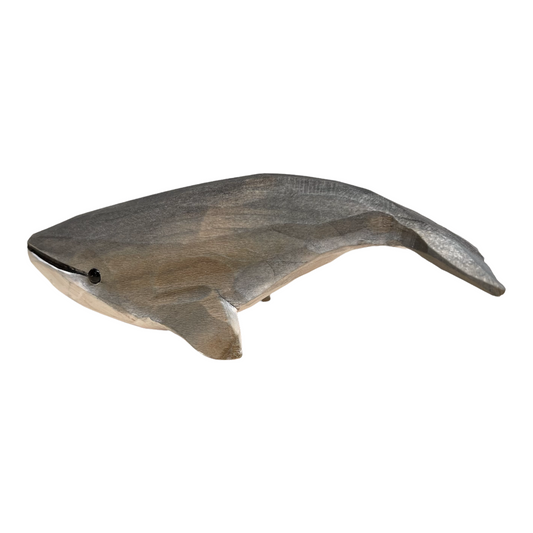 YEEYAYA Grey whale 4.2 inch Wood sculpture Hand Carved Wood Wooden whale Figurine woodcarving home decor room decor marine life