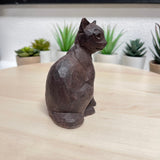 YEEYAYA Cat kitten Kitty Wood sculpture Home decor Wood statue Wood figurines room decor